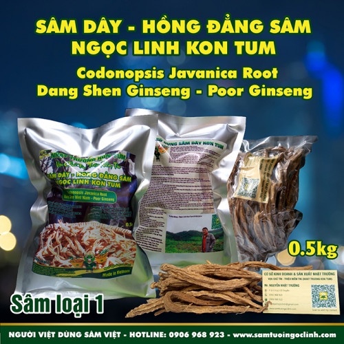 Sâm Dây (Hồng Đẳng Sâm) Kon Tum Ngọc Linh Nhật Trường loại 1 - Túi 0.5 kg