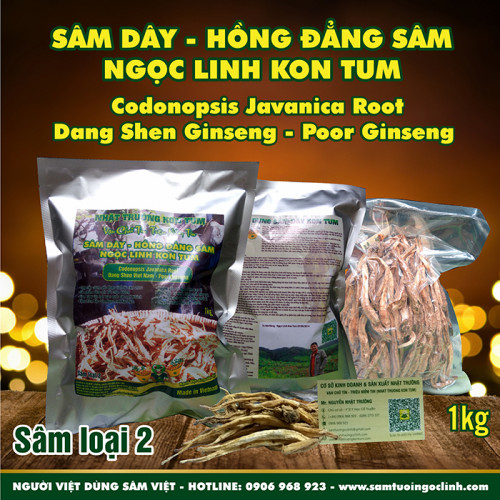 Sâm Dây (Hồng Đẳng Sâm) Kon Tum Ngọc Linh Nhật Trường loại 2 - Túi 1 kg