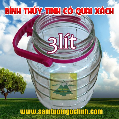 Bình Thủy Tinh 3 lít Quai Xách