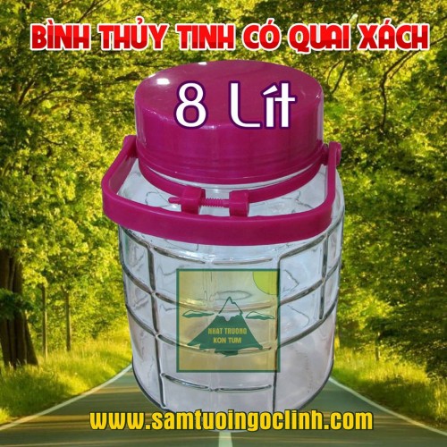 Bình Thủy Tinh 8 lít Quai Xách