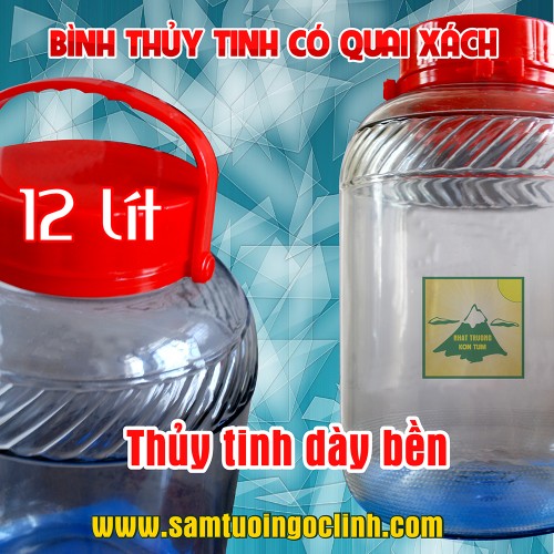 Bình Thủy Tinh 12 lít Quai Xách