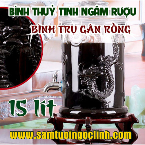 Bình Thủy Tinh Gân Rồng 15 lít Ngâm Rượu Hoa Quả