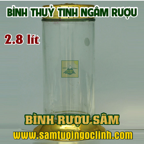 Bình Thủy Tinh Rượu Sâm 2.8 lít Kiểu Dáng Đẹp