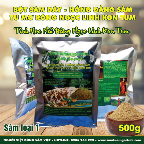 Bột Sâm Dây (Hồng Đẳng Sâm) Nhật Trường Kon Tum loại 1 - 500g