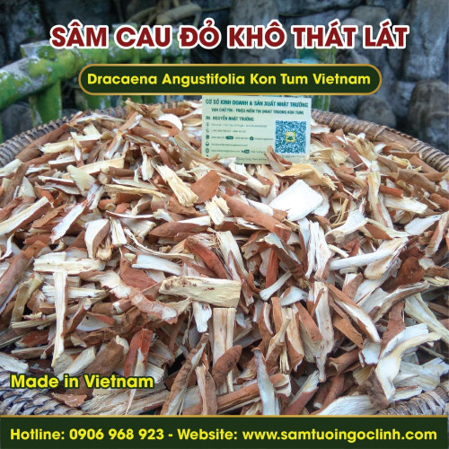 Sâm Cau Đỏ Thái Lát Khô Dracaena Angustifolia Tu Mơ Rông Ngọc Linh Kon Tum