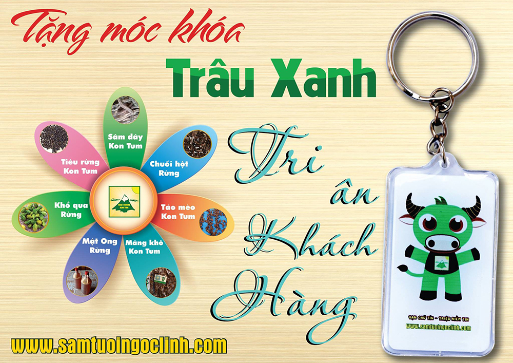 móc khóa trâu xanh