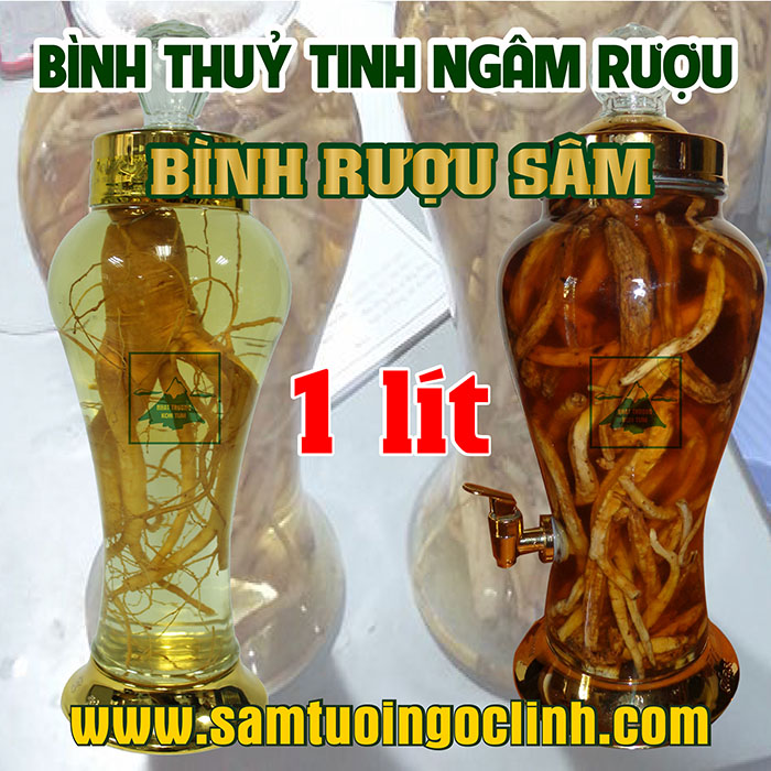 Bình Thủy Tinh Rượu Sâm 1 lít Kiểu Dáng Đẹp