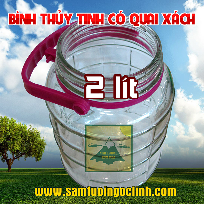 Bình Thủy Tinh 2 lít Quai Xách