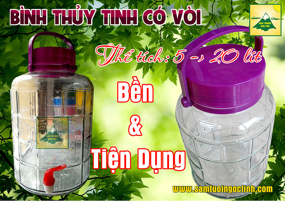 bình thủy tinh có vòi