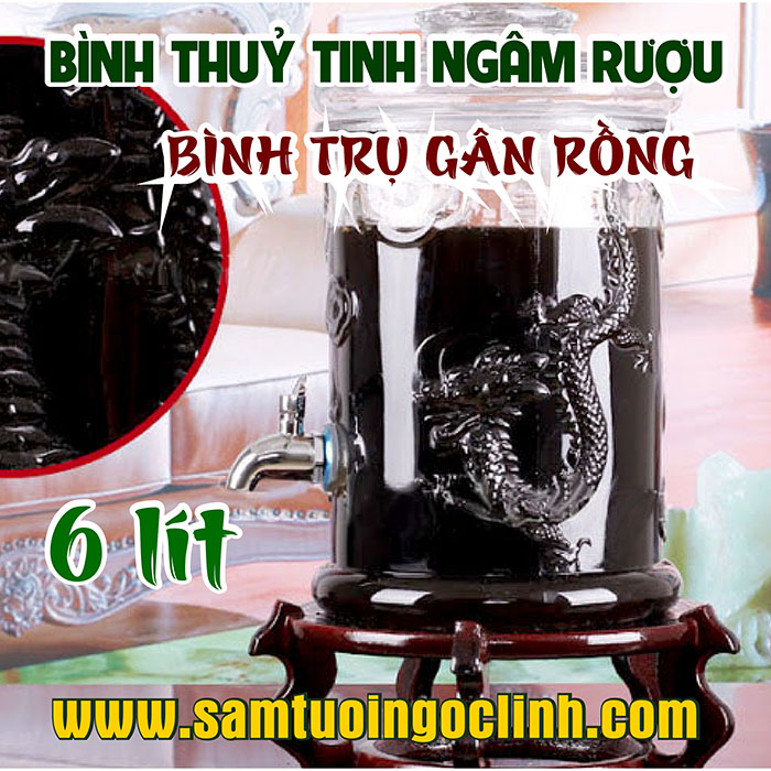 Bình Thủy Tinh Gân Rồng 6 lít Ngâm Rượu Hoa Quả