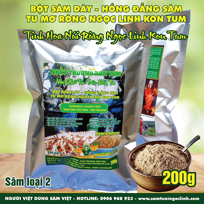 Bột Sâm Dây (Hồng Đẳng Sâm) Nhật Trường Kon Tum loại 2 - 200g