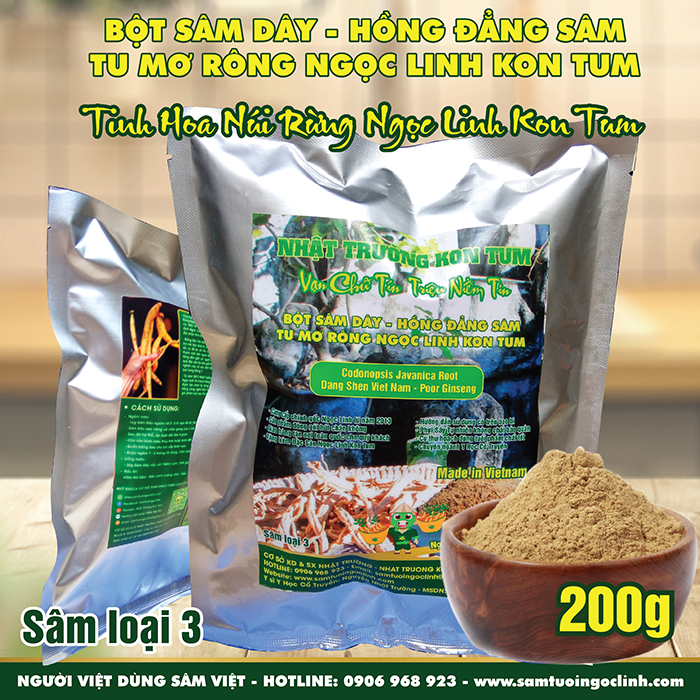 Bột Sâm Dây (Hồng Đẳng Sâm) Nhật Trường Kon Tum loại 3 - 200g