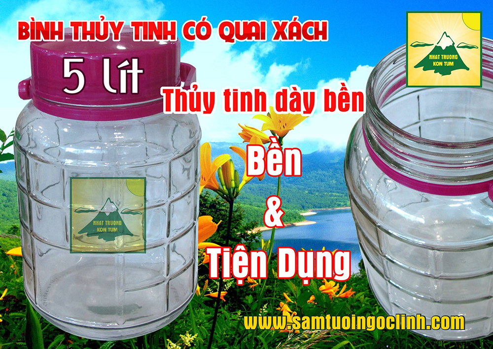 bình thủy tinh 5 lít