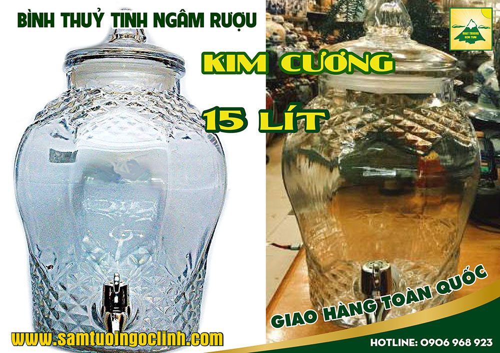 bình thuỷ tinh kim cương 15 lít ngâm rượu (3)