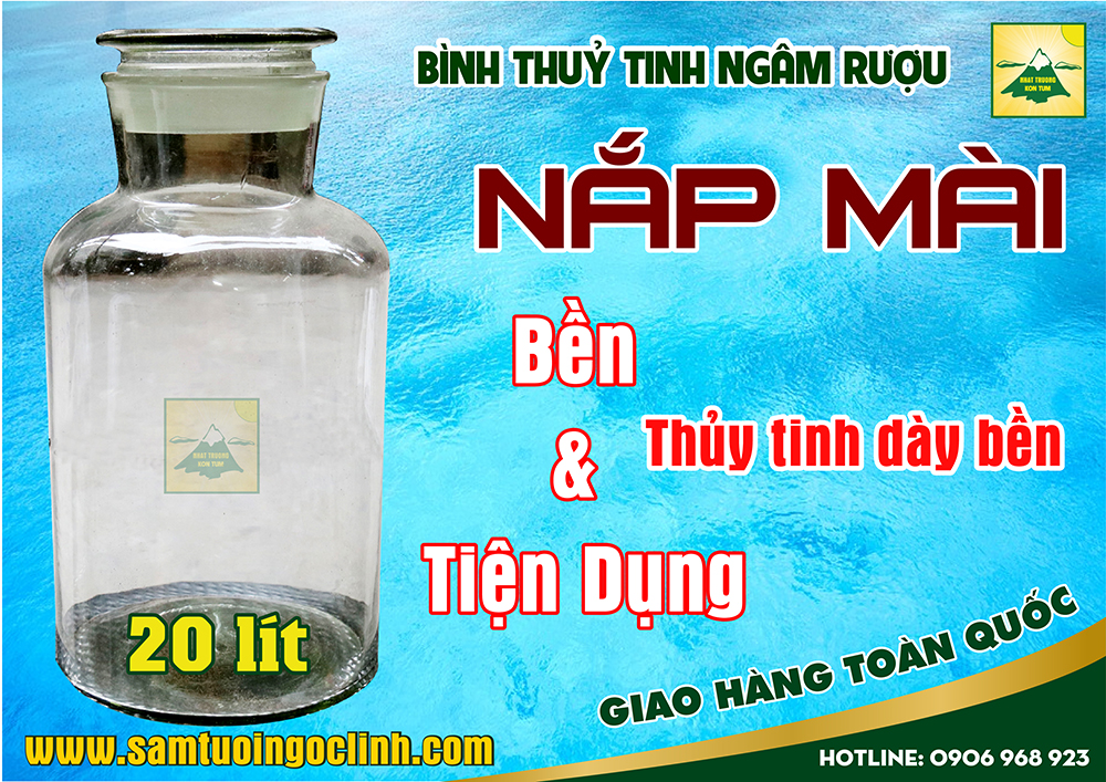 bình thuỷ tinh nắp mài 20 lít ngâm rượu (2)