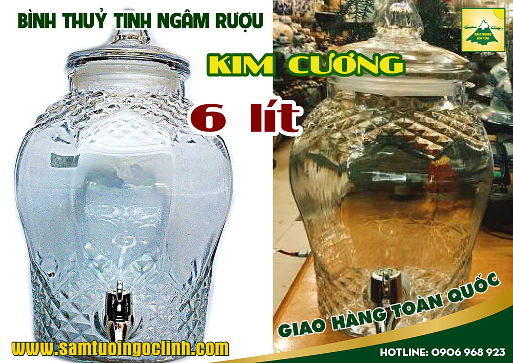 bình thuỷ tinh ngâm rượu kim cương 6 lít (2)