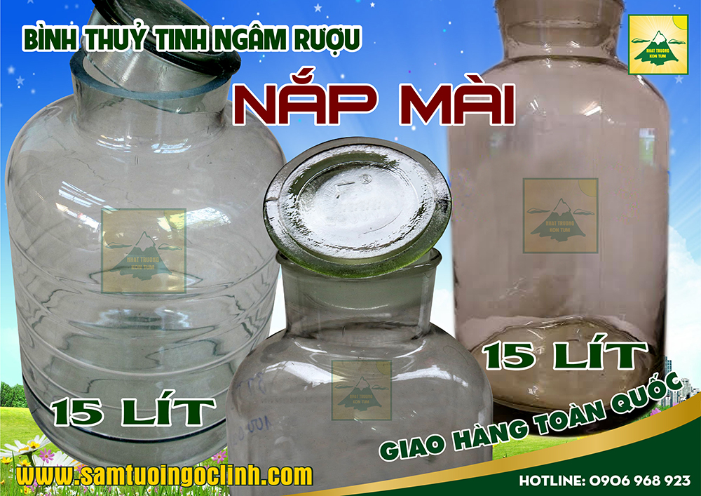 bình thuỷ tinh ngâm rượu nắp mài 15 lít (1)