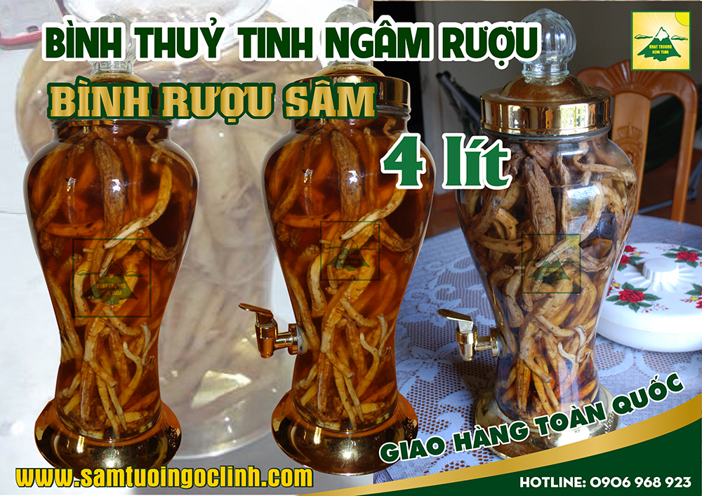 bình thuỷ tinh rượu sâm 4 lít (1)