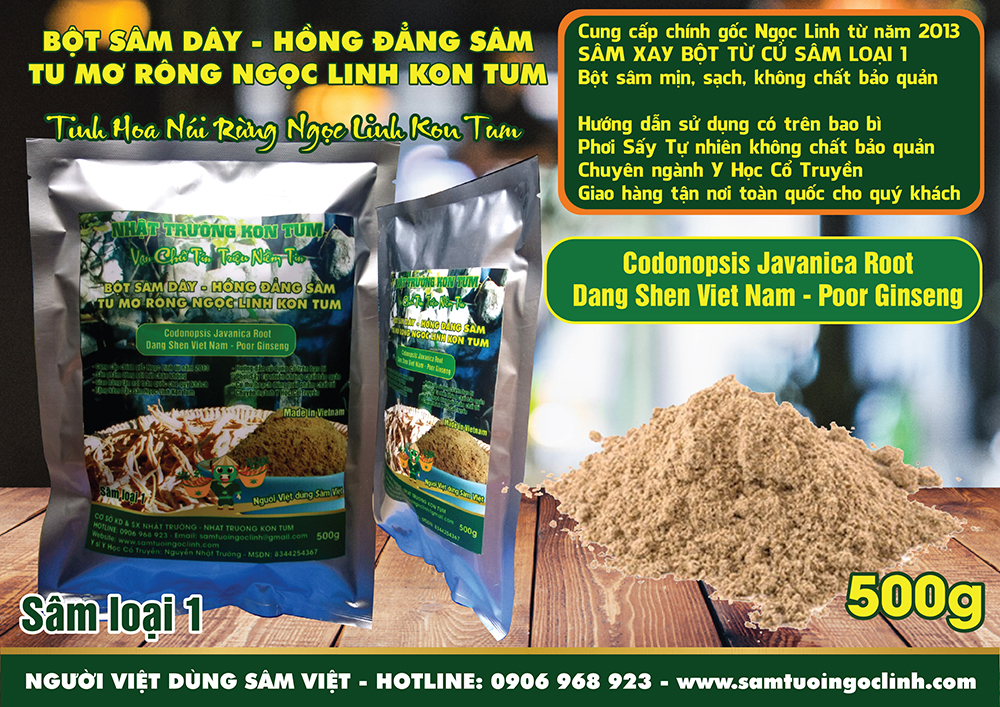 bot sam day hong dang sam codonopsis 1