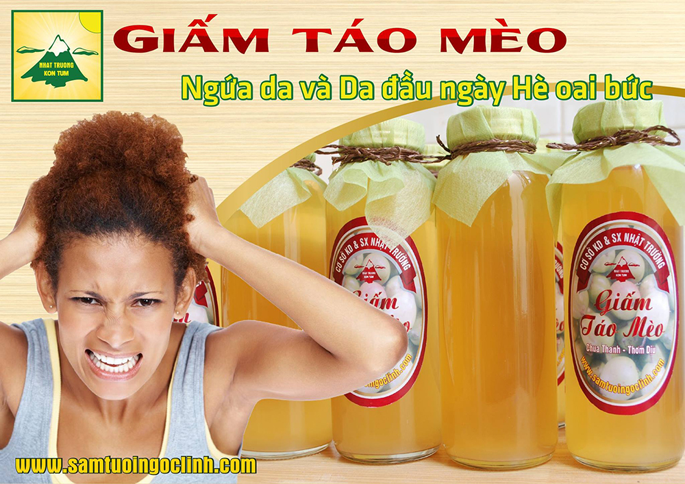 giấm táo mèo da đầu tóc rụng