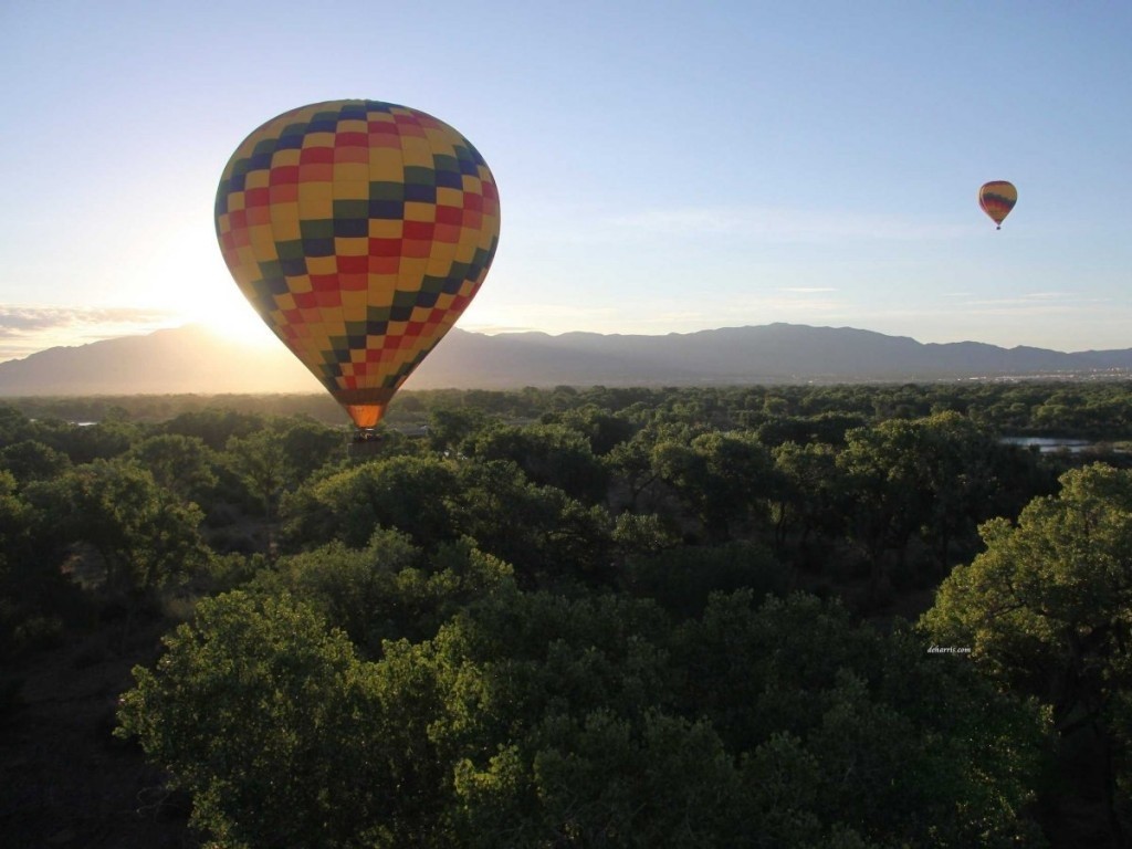 Bay trong một khinh khí cầu ở Albuquerque New Mexico